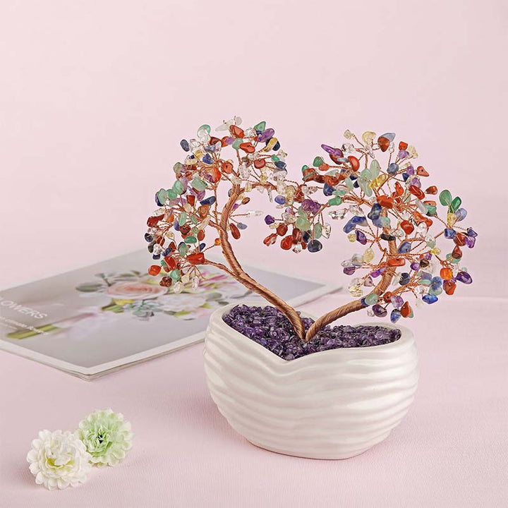 Árbol de Feng Shui con piedra de cristal natural Olivenorma Chakra