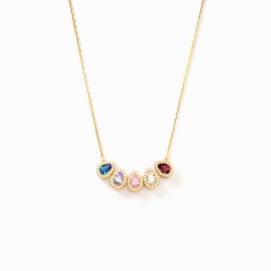 Collar con piedras natales en forma de lágrima del 1 al 8 de Tears Of Joy de Olivenorma