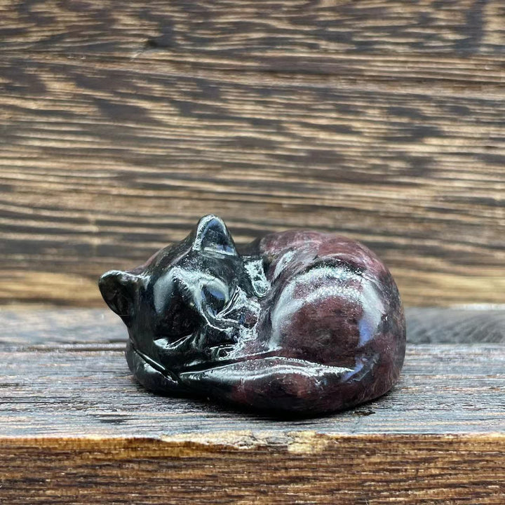 Adorno con piedras preciosas de gato de cristal natural de 4 cm de Olivenorma