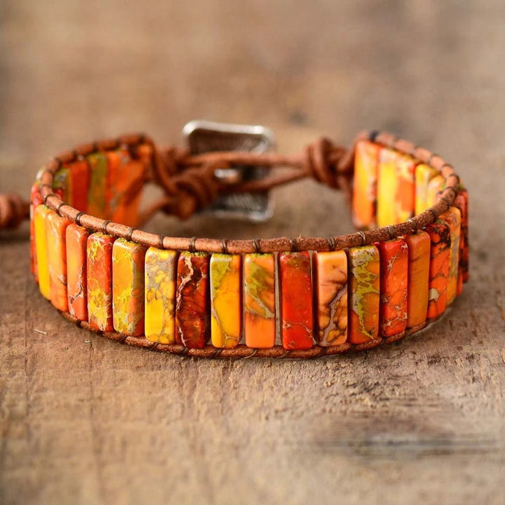 Pulsera energética de chakras con piedra del emperador Olivenorma 