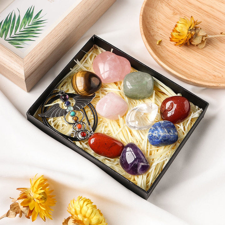 Juego de piedras preciosas de cristal pulidas para meditación irregular natural de Olivenorma
