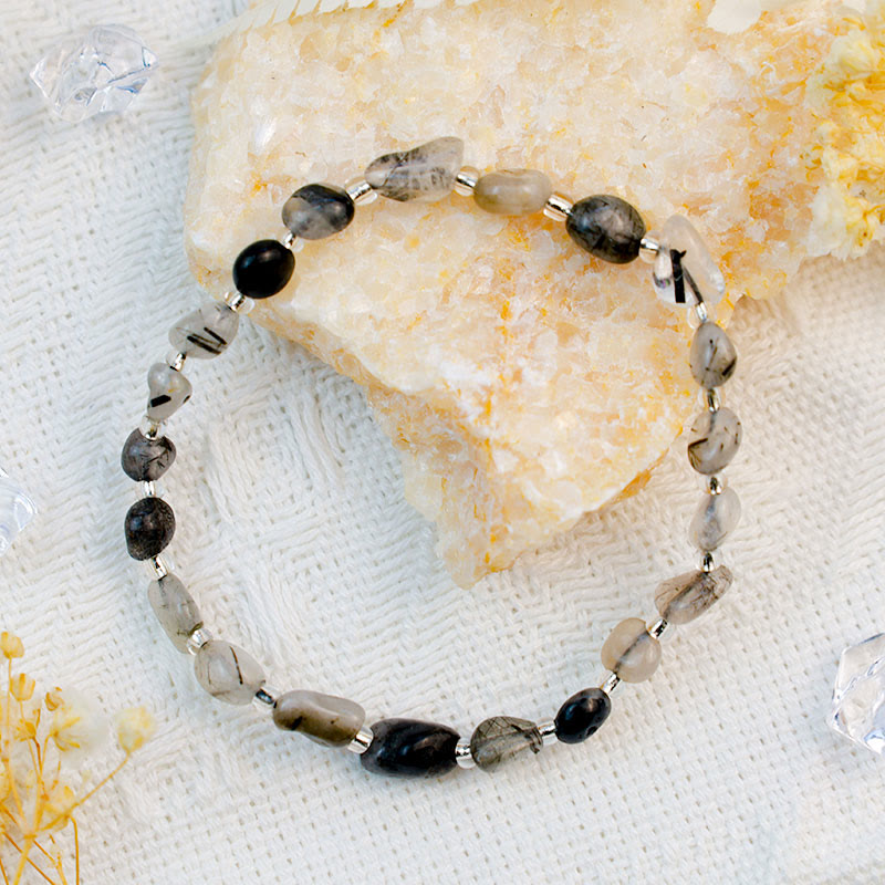 Pulsera de grava de cristal irregular hecha a mano de Olivenorma