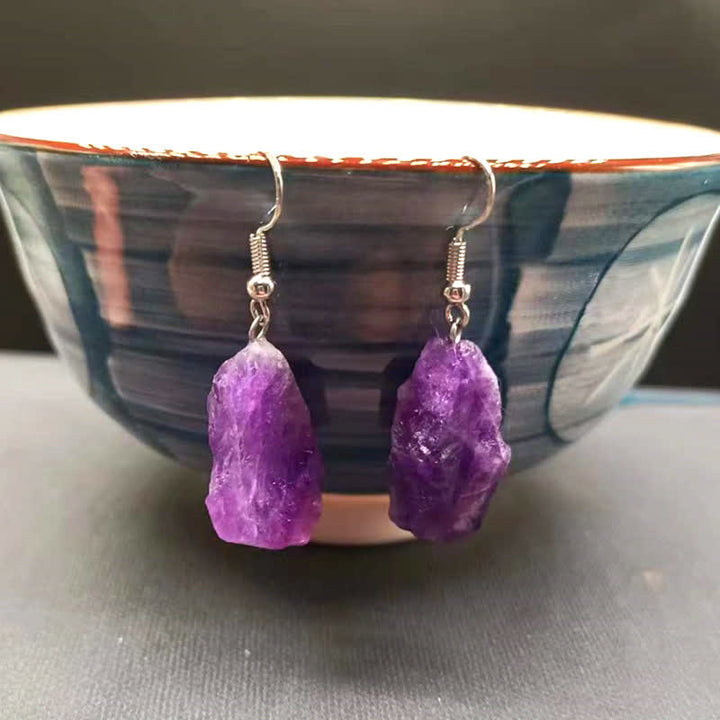Pendientes de amatista curativa natural irregular de Olivenorma