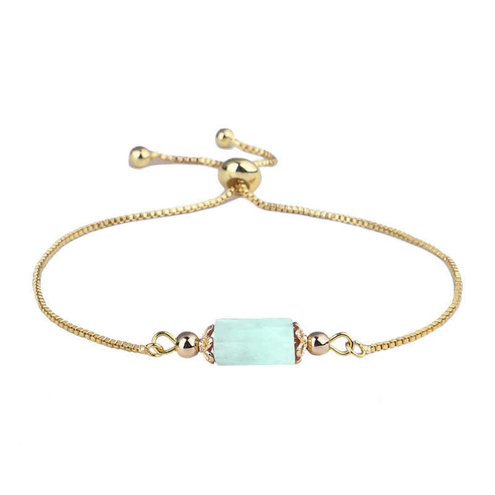 Pulsera delicada de cadena dorada con cristales naturales de Olivenorma 