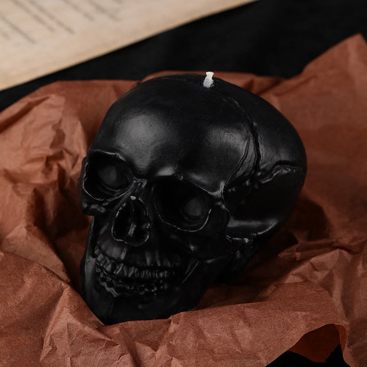 Vela perfumada con forma de calavera y calabaza de Olivenorma