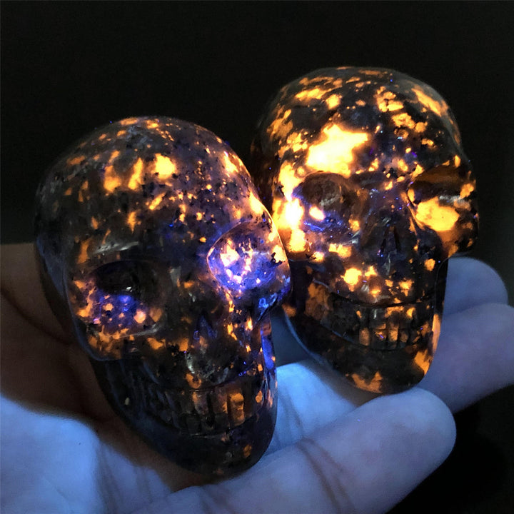 Decoración de calavera de cristal de yooperlita de Olivenorma
