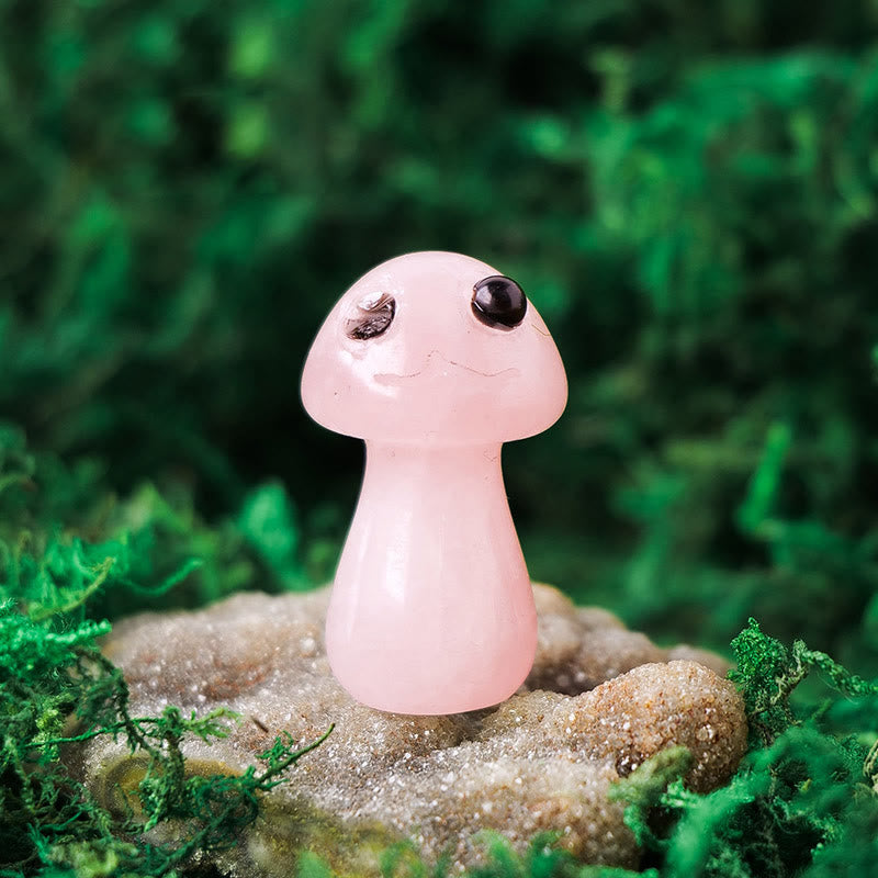 Adornos de piedras preciosas para mascotas con forma de hongo de cristal natural de Olivenorma