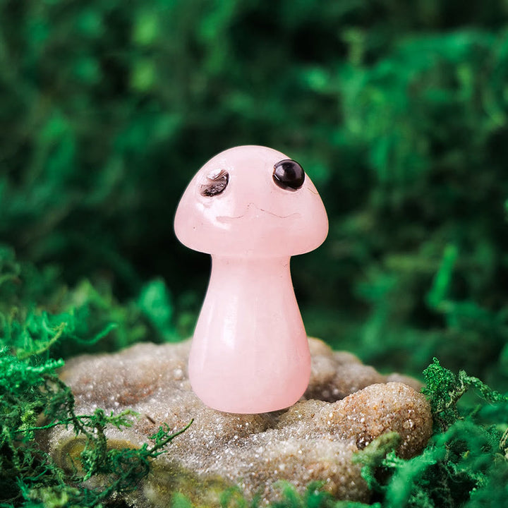 Adornos de piedras preciosas para mascotas con forma de hongo de cristal natural de Olivenorma