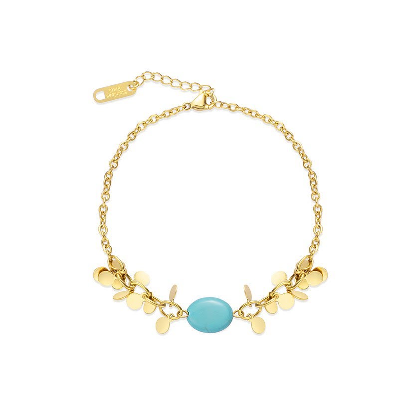 Juego de pulseras apilables con estrellas de turquesa natural de Olivenorma 