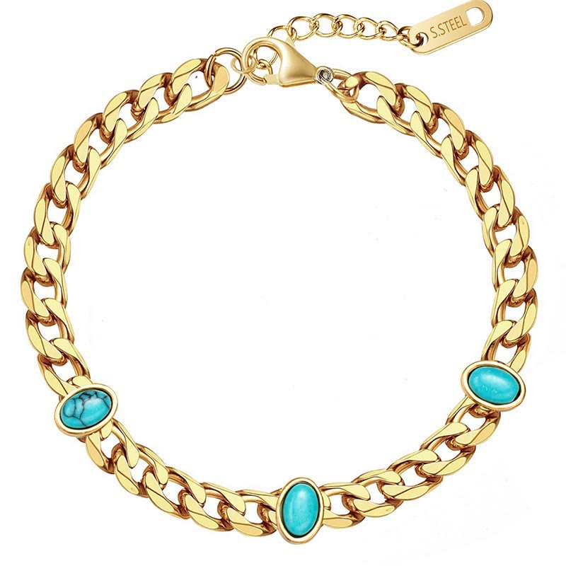 Juego de pulseras apilables con estrellas de turquesa natural de Olivenorma 