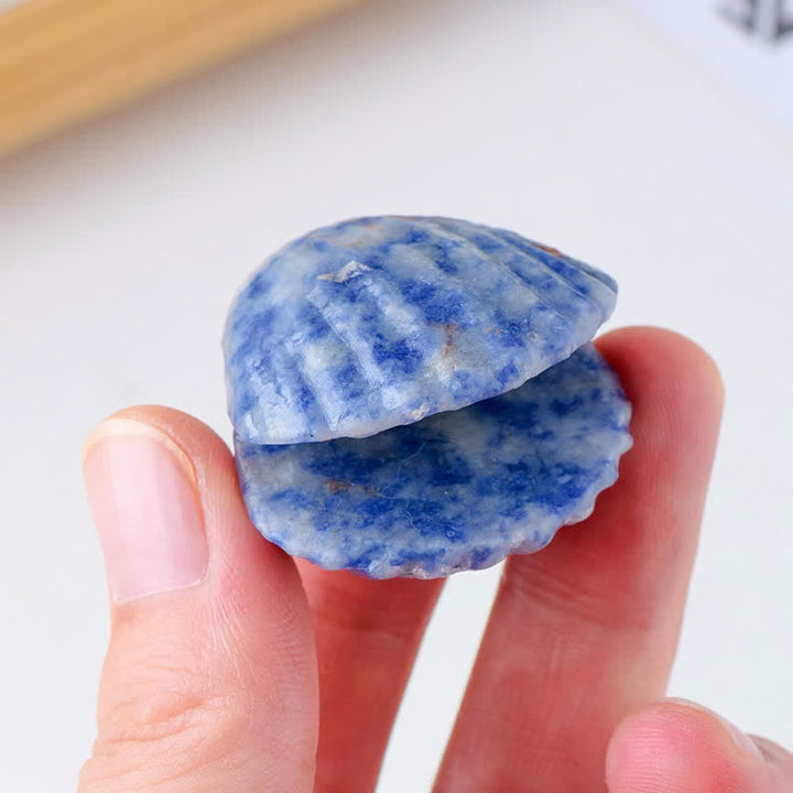 Conchas talladas de ágata de cristal natural de Olivenorma, decoración de piedras preciosas