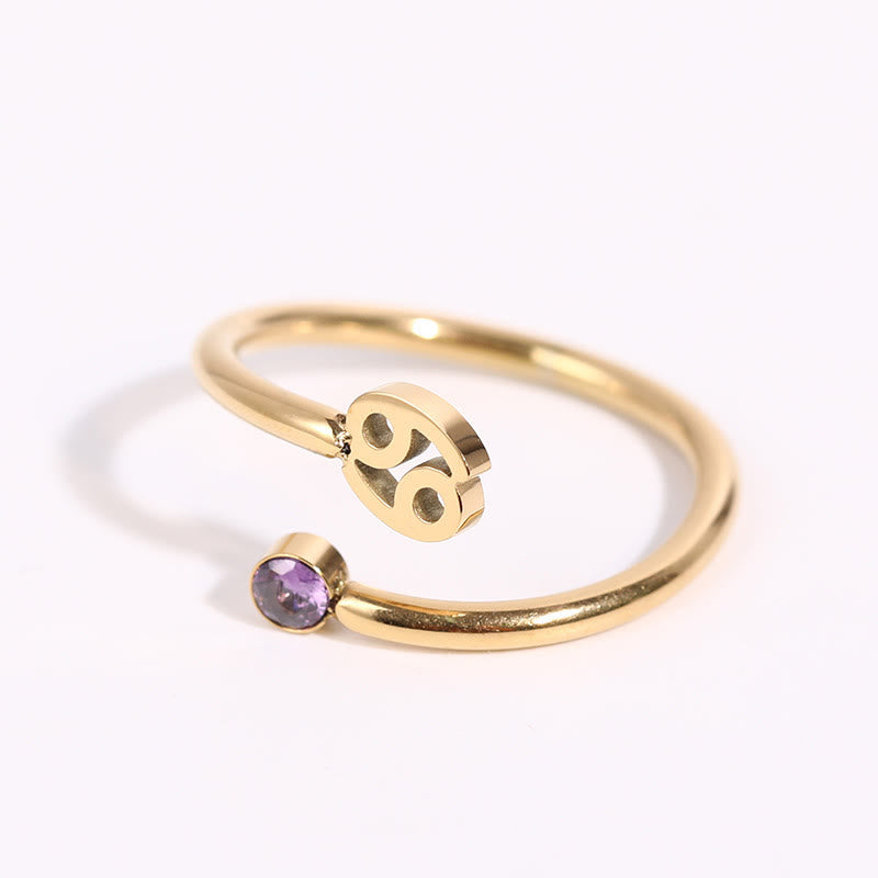 Anillo con piedra de nacimiento del zodíaco Olivenorma