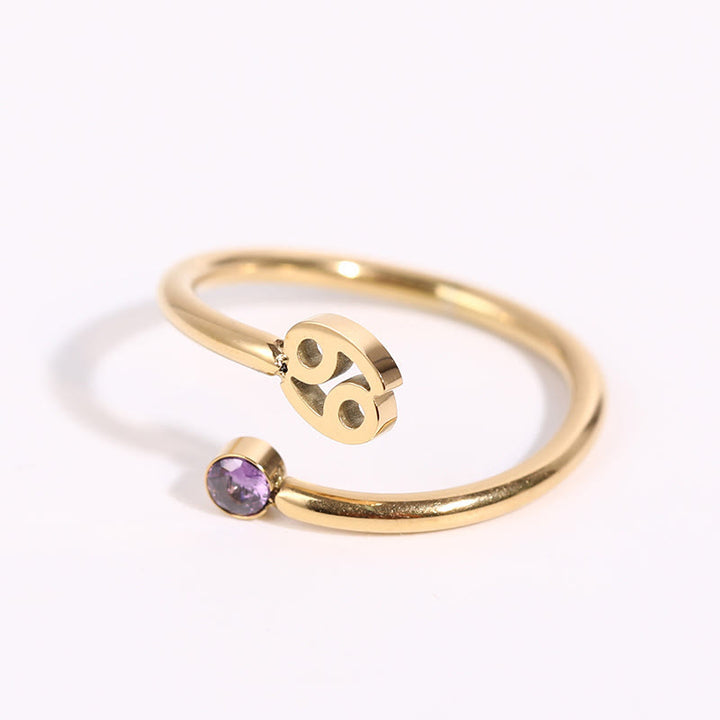 Anillo con piedra de nacimiento del zodíaco Olivenorma