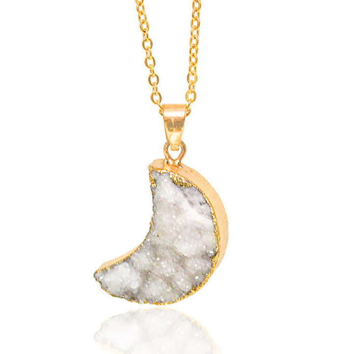Collar de media luna de cristal natural de Olivenorma 