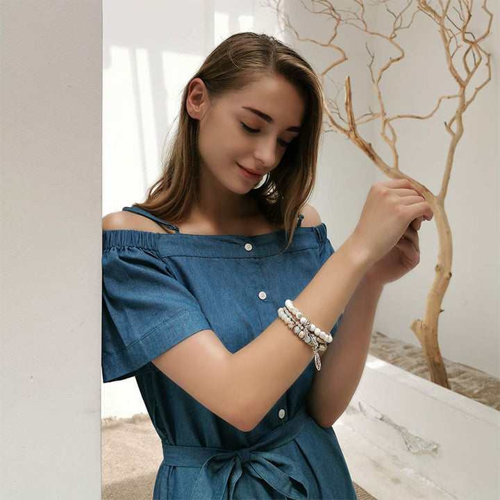 Pulsera con arbol de la vida de piedra del emperador Olivenorma