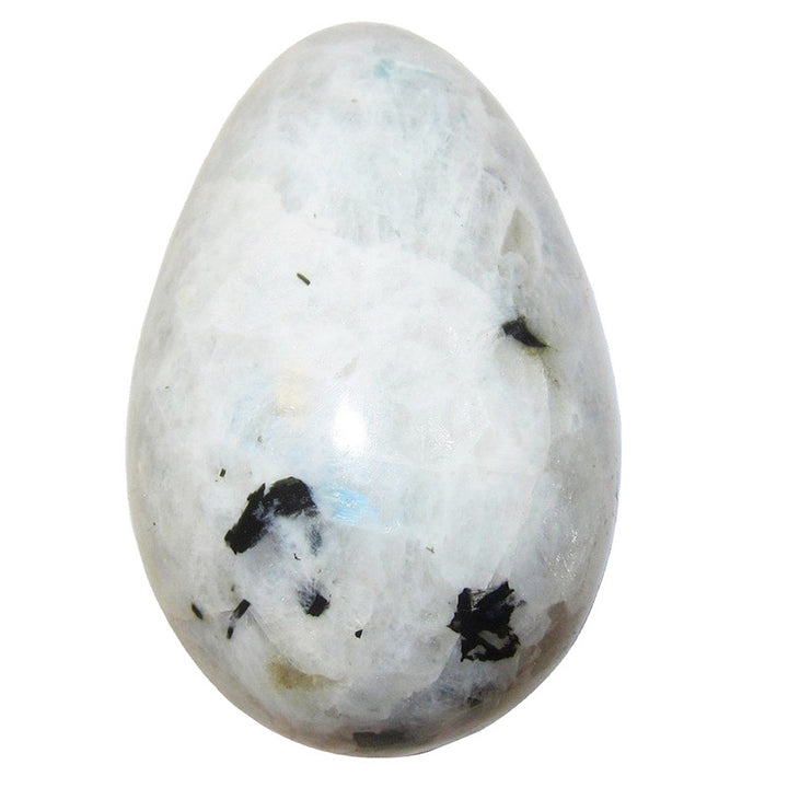 Huevo de cristal de turmalina y piedra lunar de Pascua Nuevos comienzos