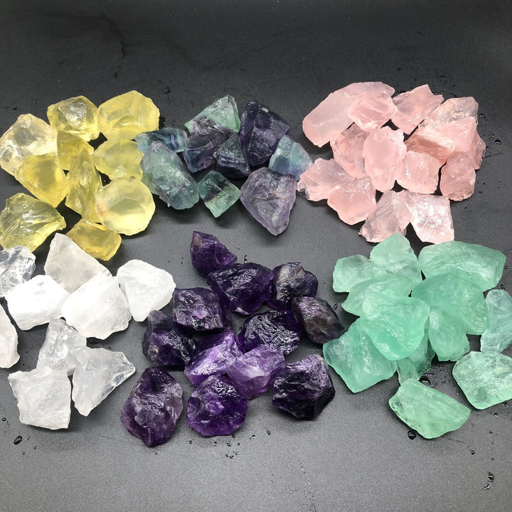 Piedra natural fluorita arcoíris cristalina de Olivenorma