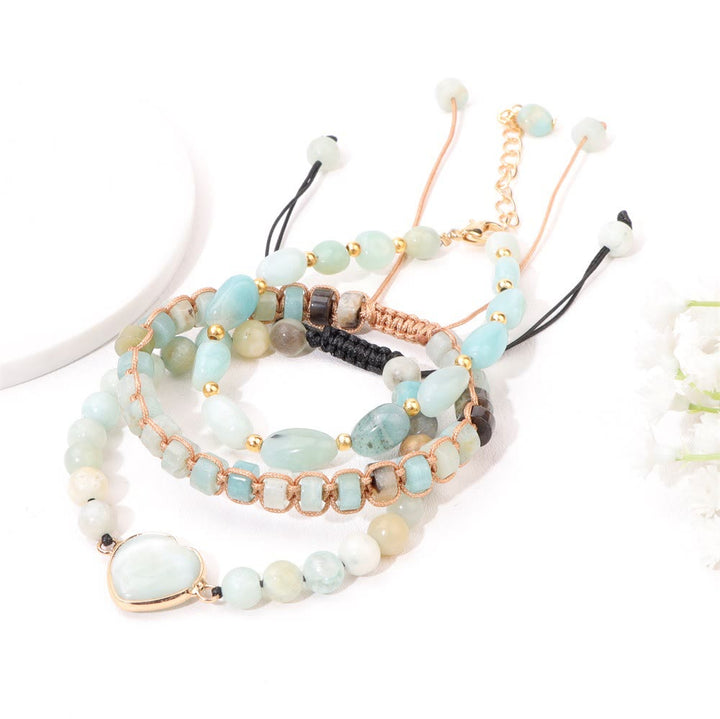Pulsera con colgante en forma de corazón trenzado de cuerda hecha a mano de Olivenorma