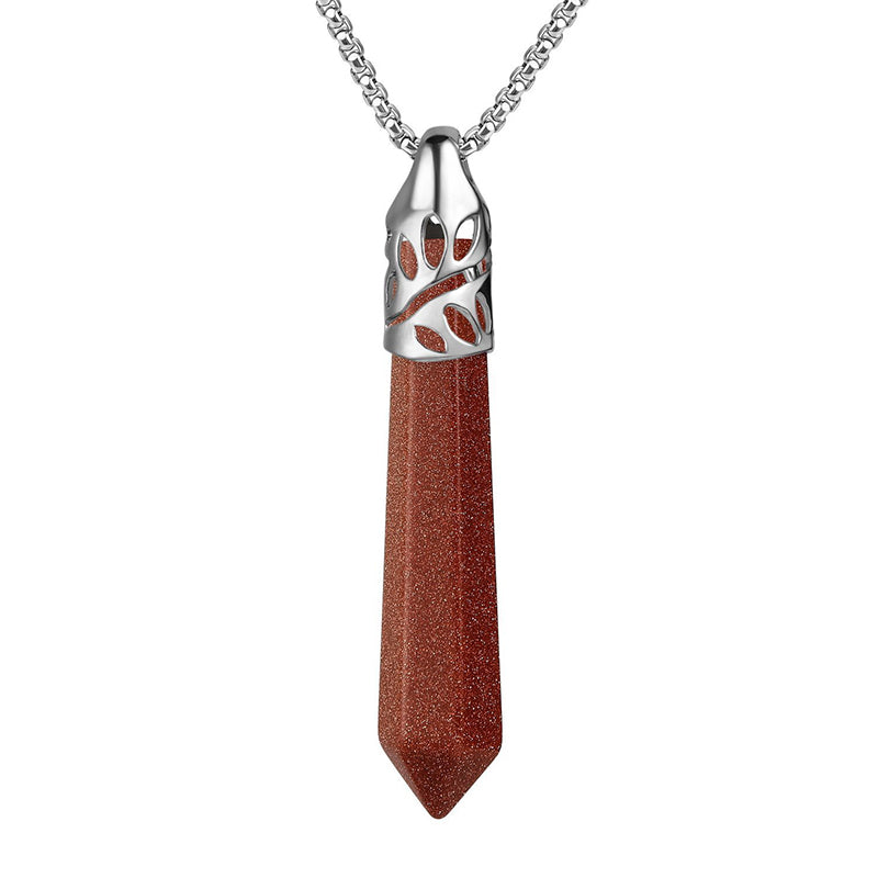 Collar de piedras preciosas protectoras con forma de bala de cristal