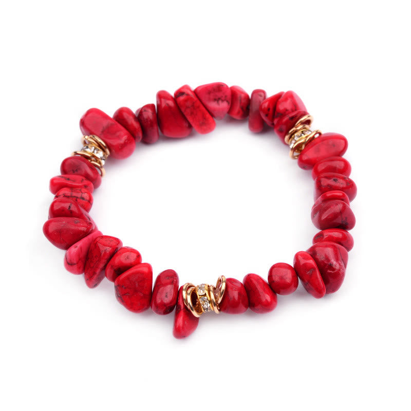Pulsera de cuentas trituradas de cristal de piedra irregular de Olivenorma 