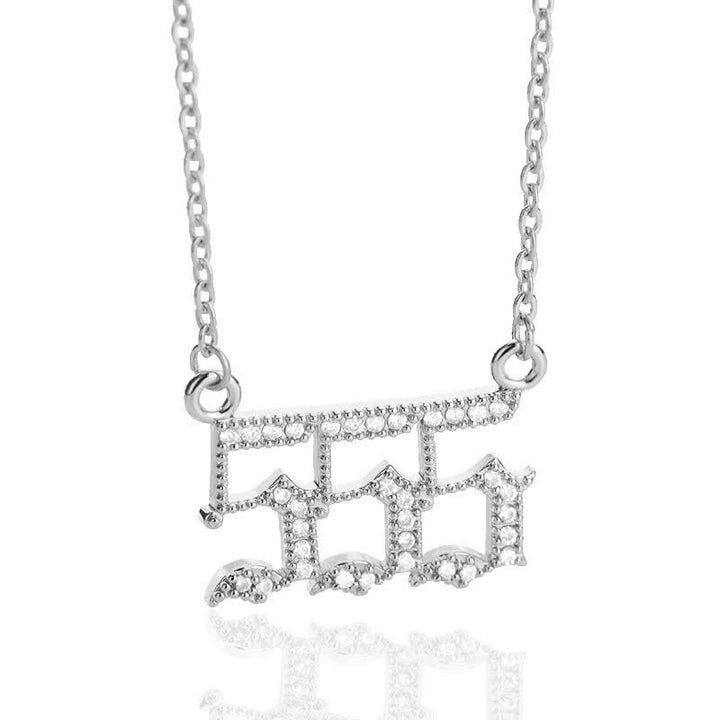 Collar con número de ángel y circonita de Olivenorma