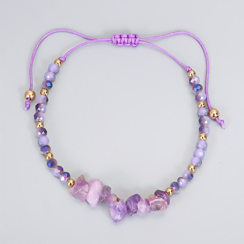 Pulsera de hilo de grava con cristales de Bohemia de Olivenorma 