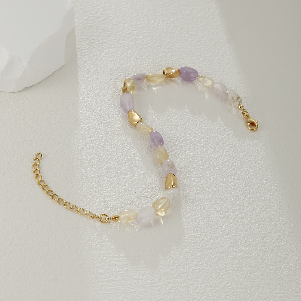 Pulsera de cobre de 18 quilates con piedra natural multicolor irregular de Olivenorma
