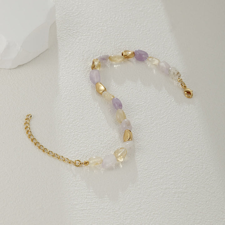Pulsera de cobre de 18 quilates con piedra natural multicolor irregular de Olivenorma