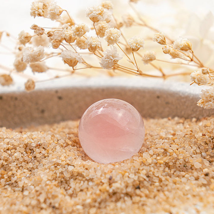 Esfera de cristal de amor profundo de cuarzo rosa Olivenorma