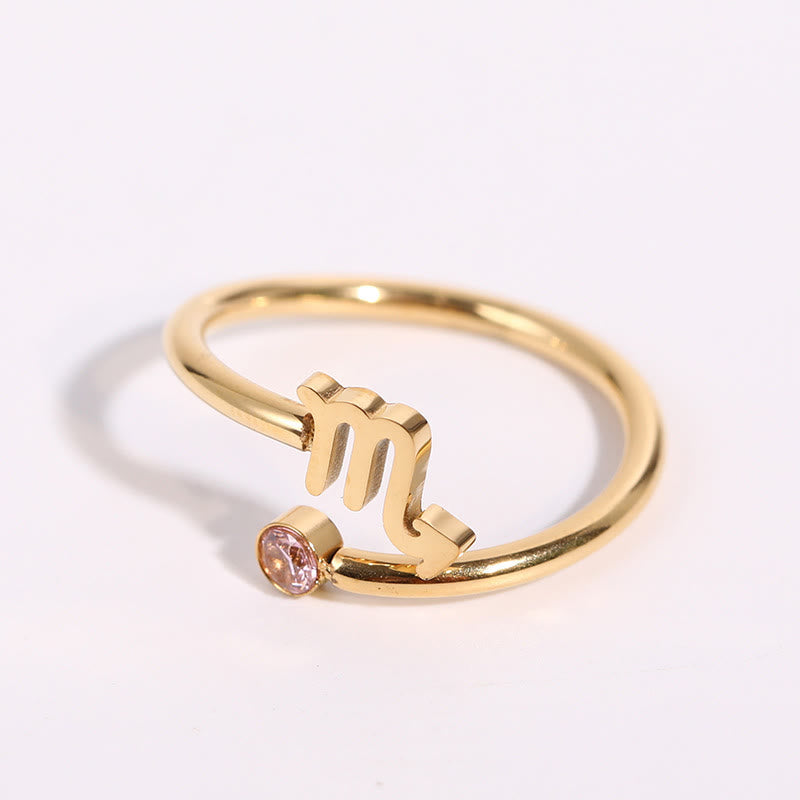 Anillo con piedra de nacimiento del zodíaco Olivenorma
