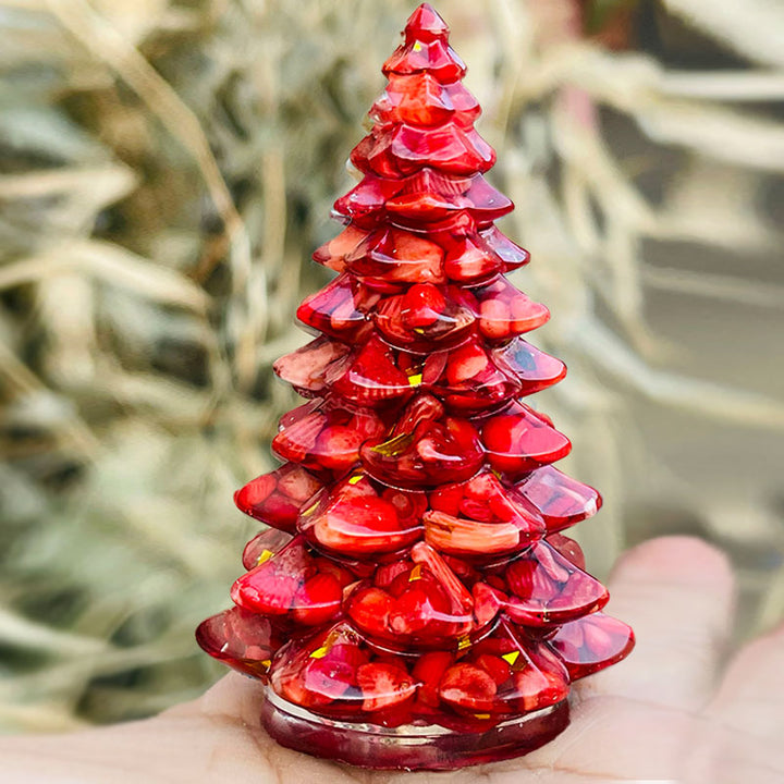 Árbol de Navidad de Olivenorma con decoración de piedra de cristal natural 