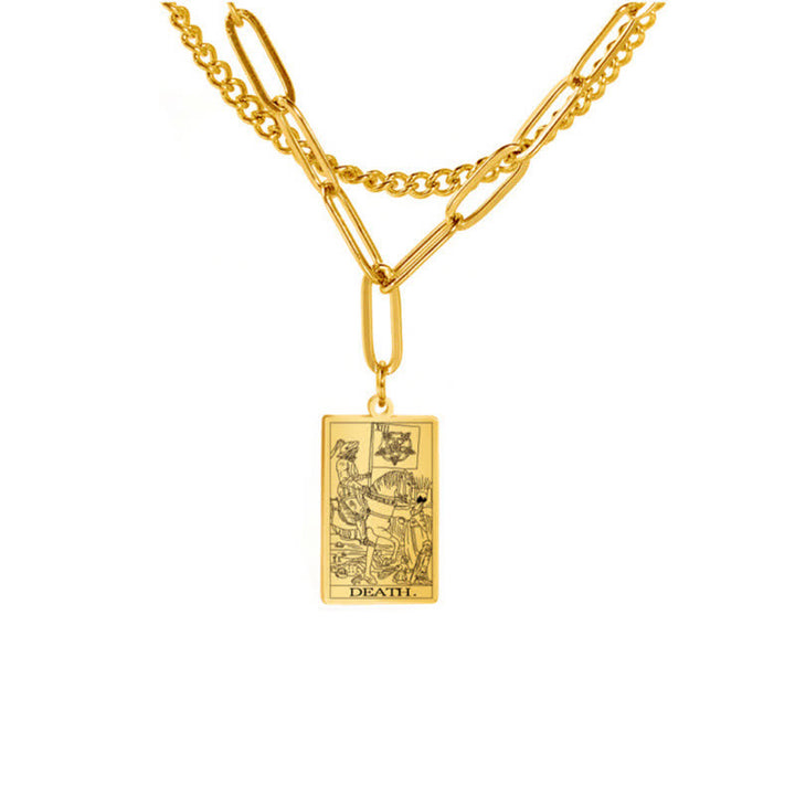 Collar de doble cadena con la carta del tarot de Olivenorma