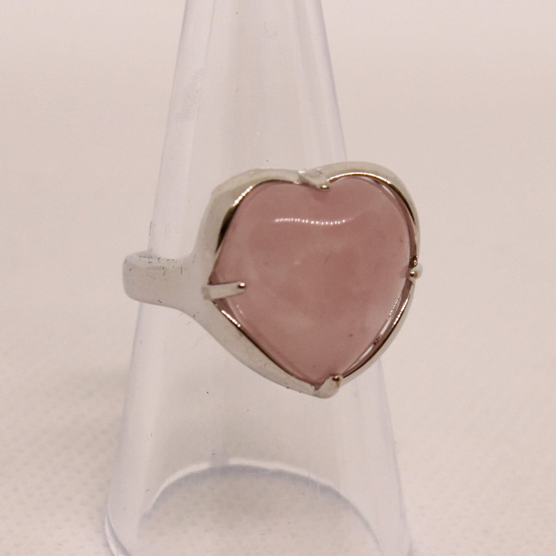 Anillo de corazón de cristal de piedra natural Olivenorma