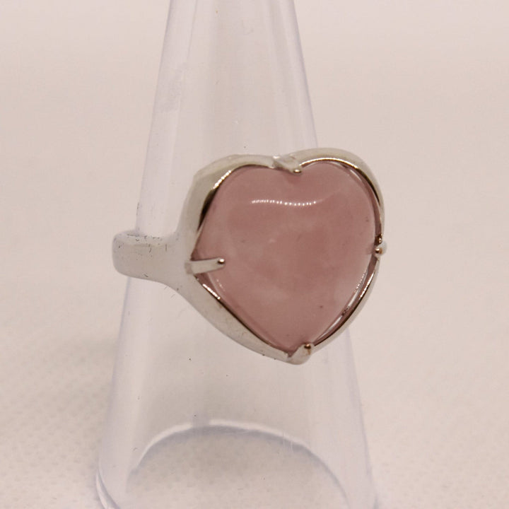 Anillo de corazón de cristal de piedra natural Olivenorma