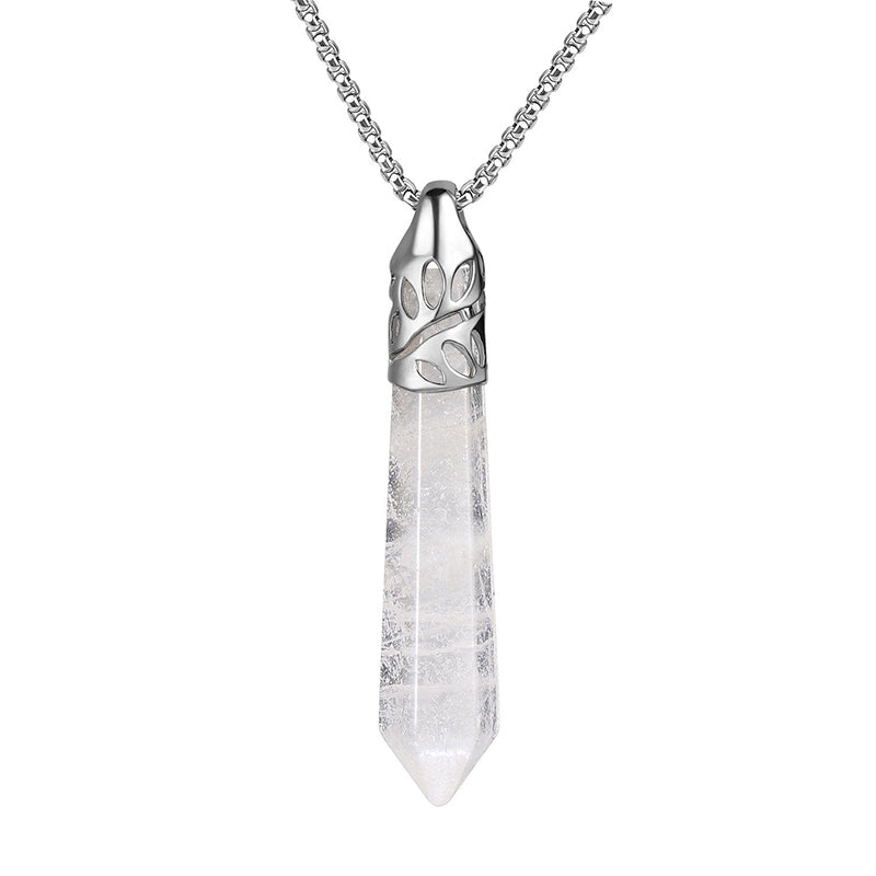 Collar de piedras preciosas protectoras con forma de bala de cristal