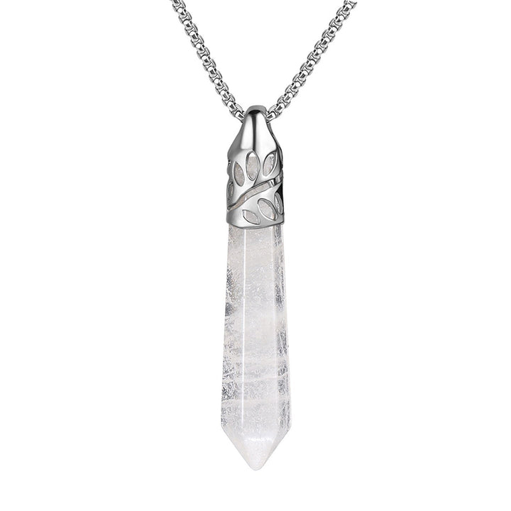Collar de piedras preciosas protectoras con forma de bala de cristal