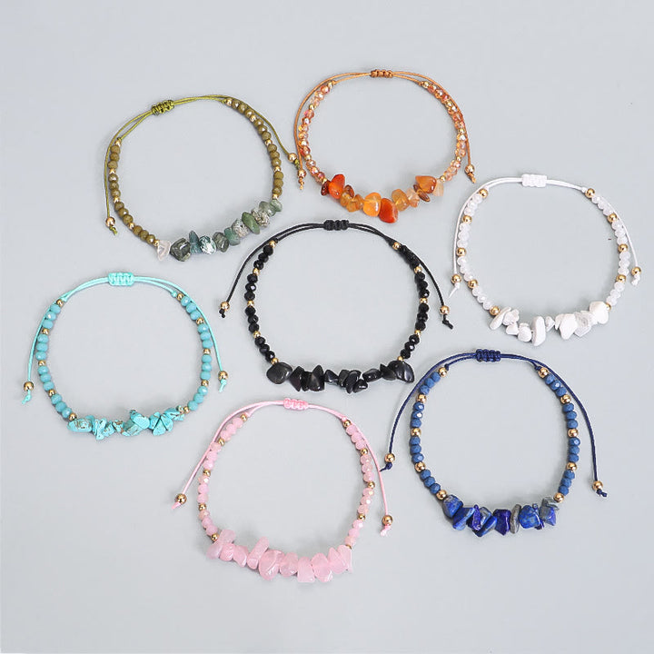 Pulsera de hilo de grava con cristales de Bohemia de Olivenorma 