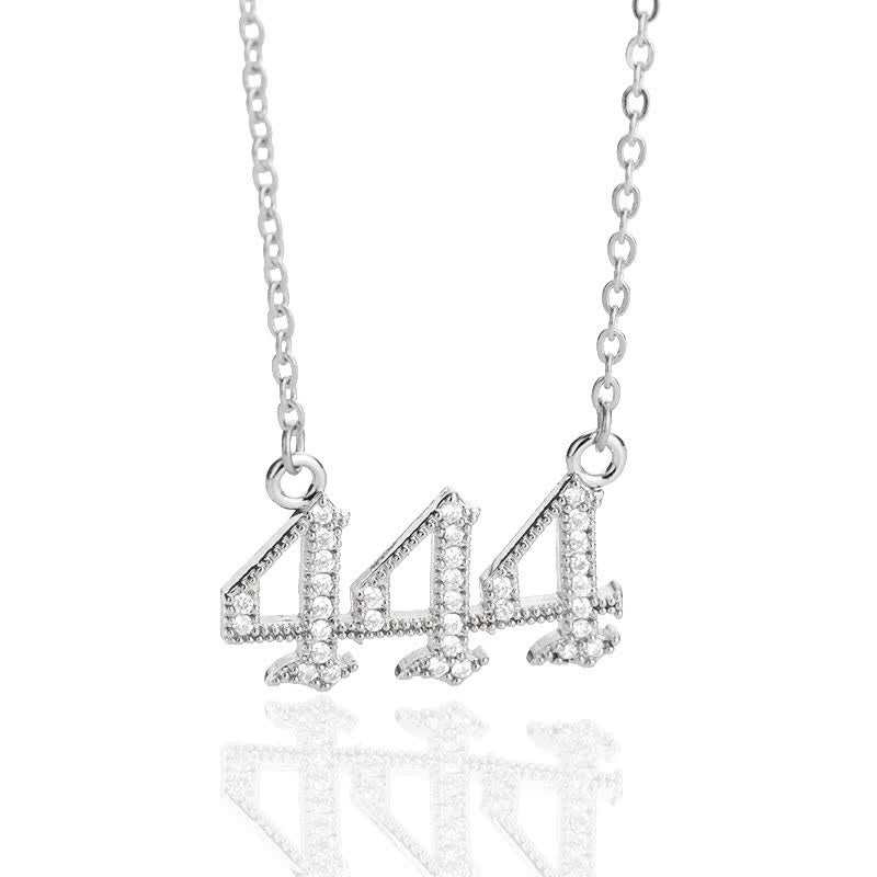 Collar con número de ángel y circonita de Olivenorma