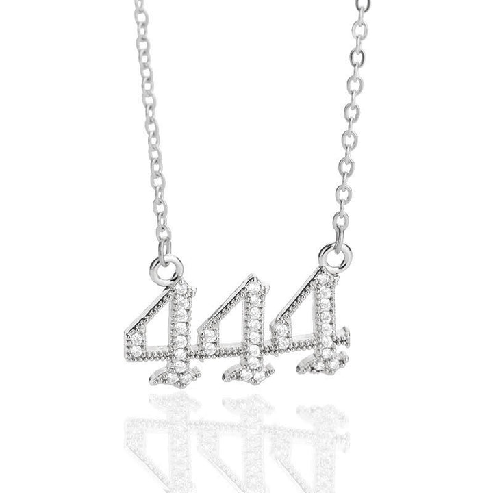 Collar con número de ángel y circonita de Olivenorma