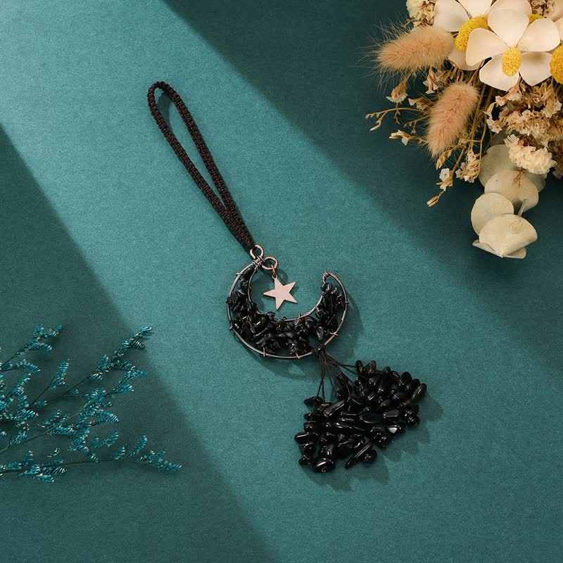 Carillón de viento de cristal para chakras de la luna y la estrella de Olivenorma