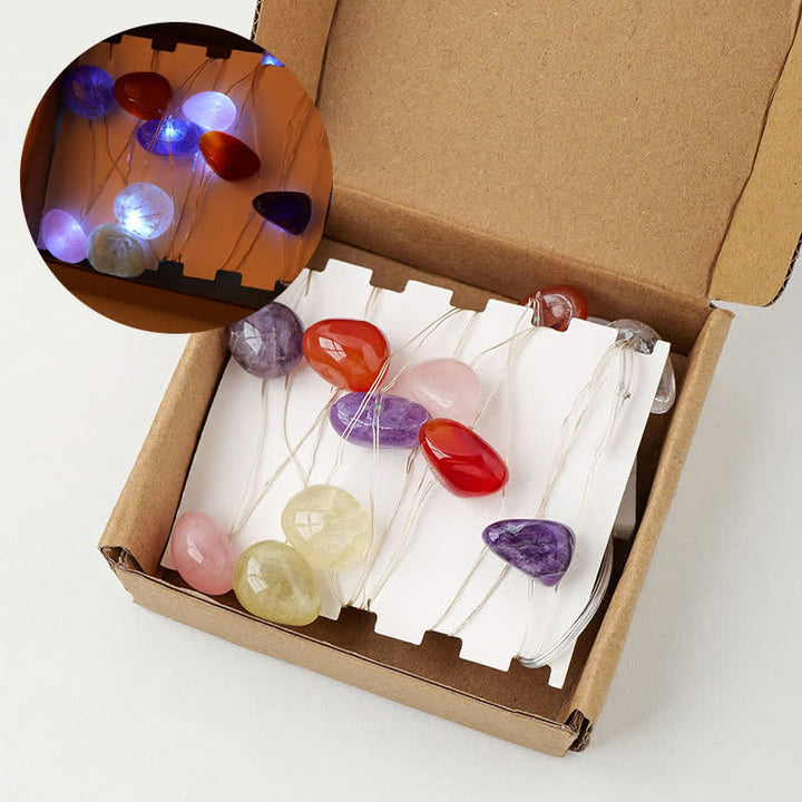 Lámpara de piedras pulidas de cristal natural de Olivenorma para decoración de ambientes navideños