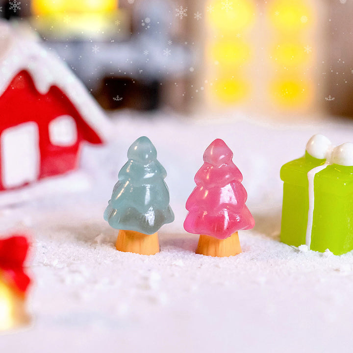 Olivenorma - 5 miniesculturas de cristal para árbol de Navidad, decoración con piedras preciosas