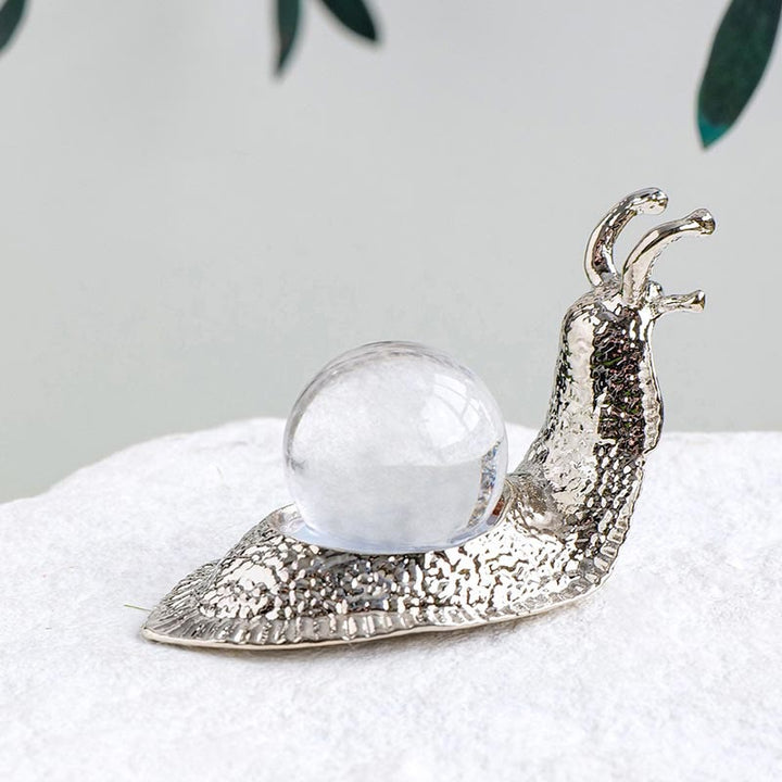 Soporte para bolas de cristal natural de Olivenorma, pequeño caracol decorativo con piedras preciosas