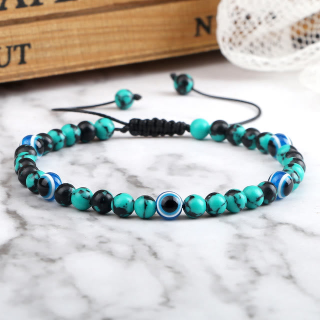 Pulsera de cuentas de ojo de tigre y ojo malvado de Olivenorma 