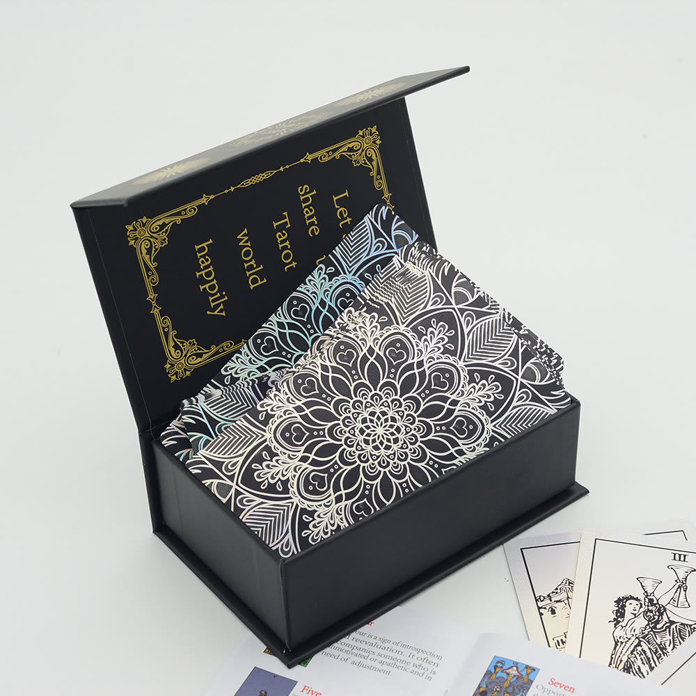 Baraja de tarot con láser brillante y lámina dorada bronceadora de Olivenorma