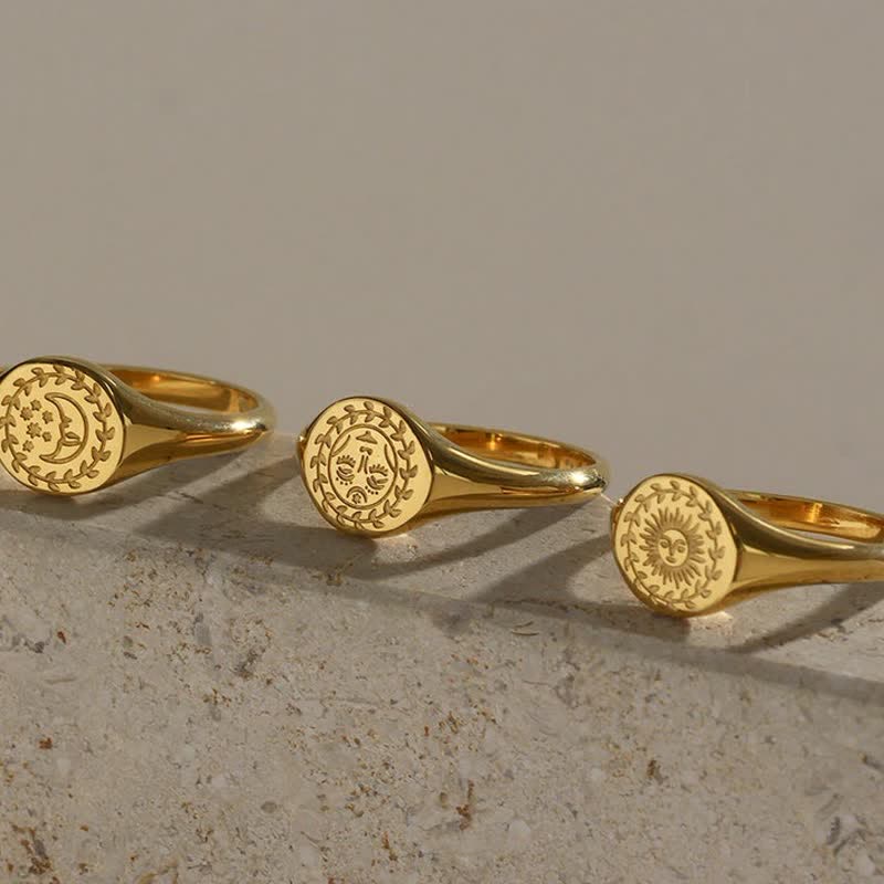 Anillo Sol y Luna con Cartas del Tarot de Olivenorma