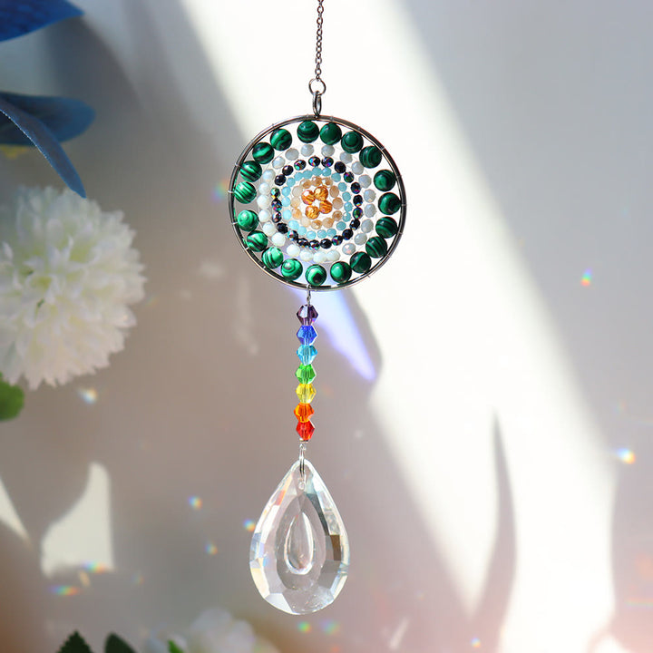 Atrapasol de cristal de Olivenorma, carillón de viento para chakras hecho a mano 