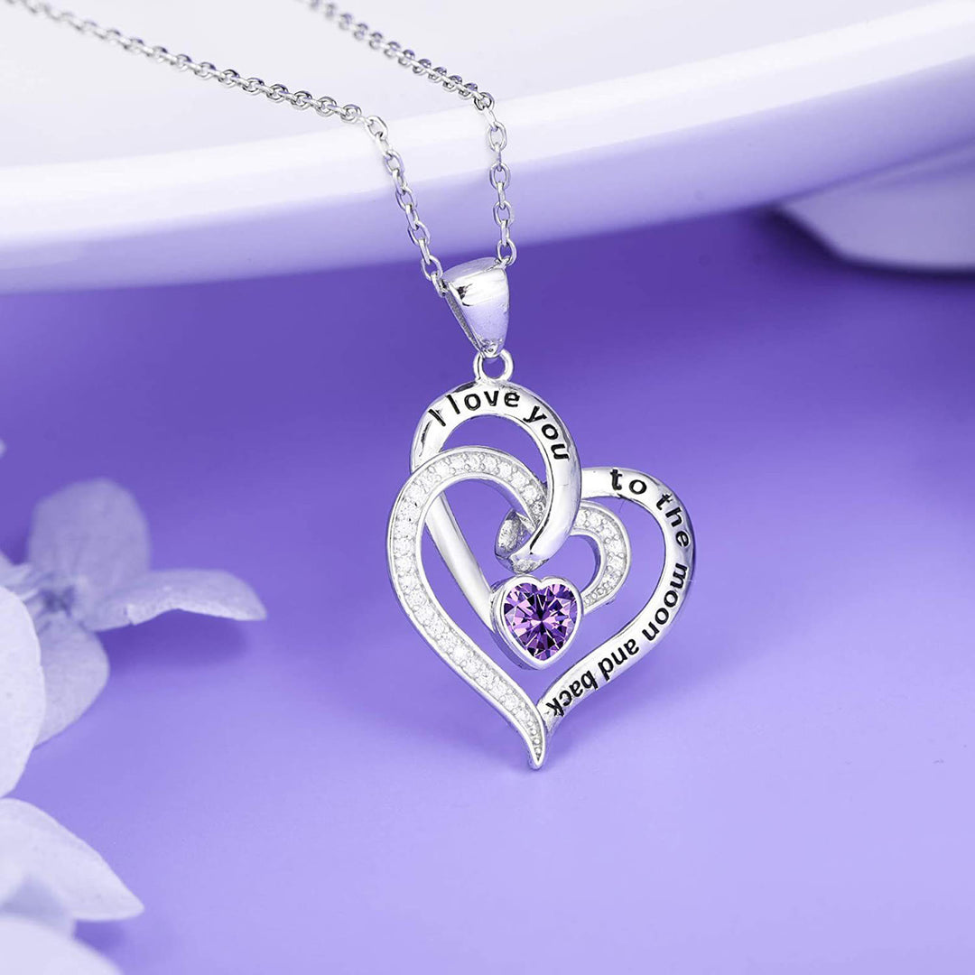 Collar con corazones y piedras natales de Olivenorma
