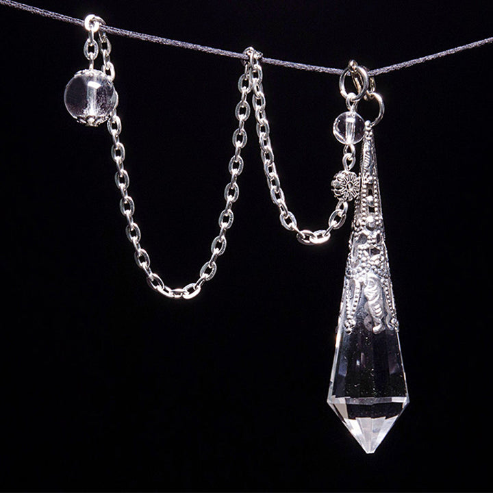 Péndulo de meditación de cristal transparente
