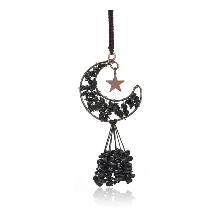 Carillón de viento de cristal para chakras de la luna y la estrella de Olivenorma